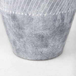 Mercana Blume Ceramic Vase – Elegant Off-White & Gray Textured Design for Contemporary Home Decor Ombre | Large 70074