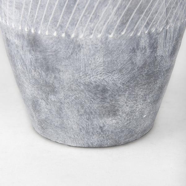 Mercana Blume Ceramic Vase – Elegant Off-White & Gray Textured Design for Contemporary Home Decor Ombre | Large 70074