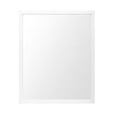 White 24x30 Faux Wood Frame Bathroom Vanity Mirror