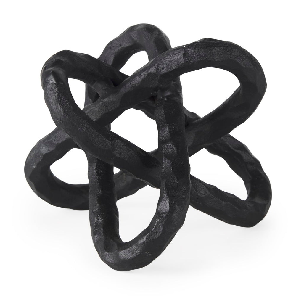 Mercana Wilhelm Industrial Chain-Link Metal Sculpture for Modern Decor, Perfect for Shelves and Tables Black Metal | 7H 67815