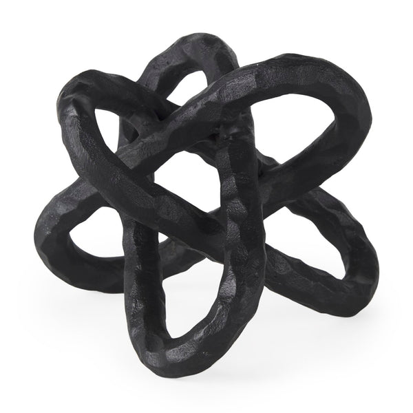 Mercana Wilhelm Industrial Chain-Link Metal Sculpture for Modern Decor, Perfect for Shelves and Tables Black Metal | 7H 67815