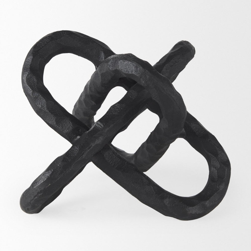 Mercana Wilhelm Industrial Chain-Link Metal Sculpture for Modern Decor, Perfect for Shelves and Tables Black Metal | 7H 67815