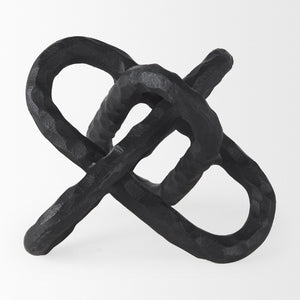 Mercana Wilhelm Industrial Chain-Link Metal Sculpture for Modern Decor, Perfect for Shelves and Tables Black Metal | 7H 67815