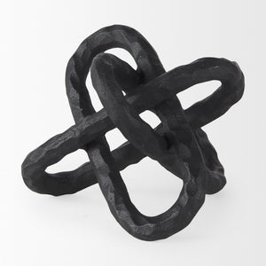 Mercana Wilhelm Industrial Chain-Link Metal Sculpture for Modern Decor, Perfect for Shelves and Tables Black Metal | 7H 67815