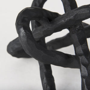 Mercana Wilhelm Industrial Chain-Link Metal Sculpture for Modern Decor, Perfect for Shelves and Tables Black Metal | 7H 67815