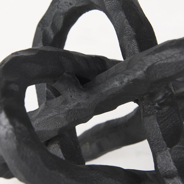 Mercana Wilhelm Industrial Chain-Link Metal Sculpture for Modern Decor, Perfect for Shelves and Tables Black Metal | 7H 67815