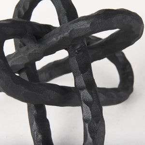 Mercana Wilhelm Industrial Chain-Link Metal Sculpture for Modern Decor, Perfect for Shelves and Tables Black Metal | 7H 67815