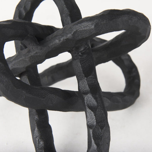 Mercana Wilhelm Industrial Chain-Link Metal Sculpture for Modern Decor, Perfect for Shelves and Tables Black Metal | 7H 67815