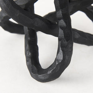 Mercana Wilhelm Industrial Chain-Link Metal Sculpture for Modern Decor, Perfect for Shelves and Tables Black Metal | 7H 67815