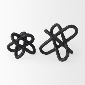 Mercana Wilhelm Industrial Chain-Link Metal Sculpture for Modern Decor, Perfect for Shelves and Tables Black Metal | 7H 67815