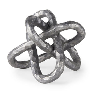 Mercana Wilhelm Industrial Chain-Link Metal Sculpture for Modern Decor, Perfect for Shelves and Tables Silver Metal | 7H 67816