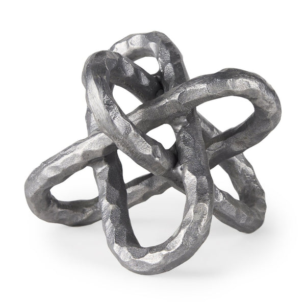 Mercana Wilhelm Industrial Chain-Link Metal Sculpture for Modern Decor, Perfect for Shelves and Tables Silver Metal | 7H 67816