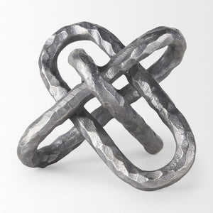 Mercana Wilhelm Industrial Chain-Link Metal Sculpture for Modern Decor, Perfect for Shelves and Tables Silver Metal | 7H 67816