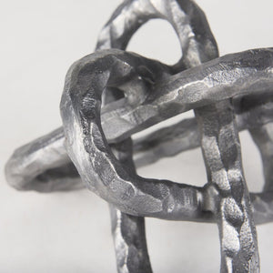 Mercana Wilhelm Industrial Chain-Link Metal Sculpture for Modern Decor, Perfect for Shelves and Tables Silver Metal | 7H 67816