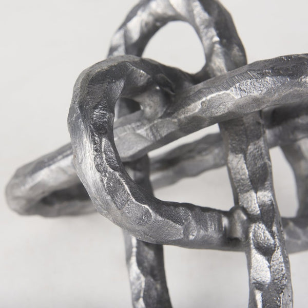 Mercana Wilhelm Industrial Chain-Link Metal Sculpture for Modern Decor, Perfect for Shelves and Tables Silver Metal | 7H 67816