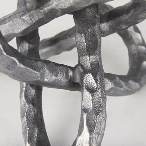 Mercana Wilhelm Industrial Chain-Link Metal Sculpture for Modern Decor, Perfect for Shelves and Tables Silver Metal | 7H 67816