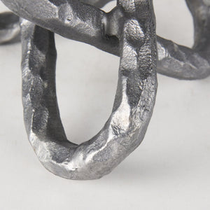 Mercana Wilhelm Industrial Chain-Link Metal Sculpture for Modern Decor, Perfect for Shelves and Tables Silver Metal | 7H 67816