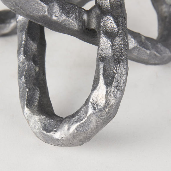 Mercana Wilhelm Industrial Chain-Link Metal Sculpture for Modern Decor, Perfect for Shelves and Tables Silver Metal | 7H 67816