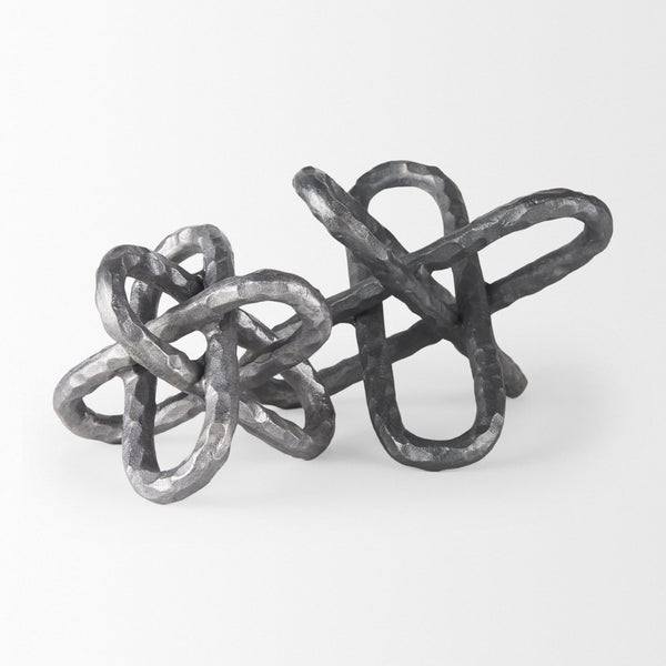 Mercana Wilhelm Industrial Chain-Link Metal Sculpture for Modern Decor, Perfect for Shelves and Tables Silver Metal | 7H 67816