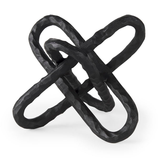 Mercana Wilhelm Industrial Chain-Link Metal Sculpture for Modern Decor, Perfect for Shelves and Tables Black Metal | 10H 67817