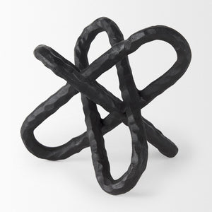 Mercana Wilhelm Industrial Chain-Link Metal Sculpture for Modern Decor, Perfect for Shelves and Tables Black Metal | 10H 67817