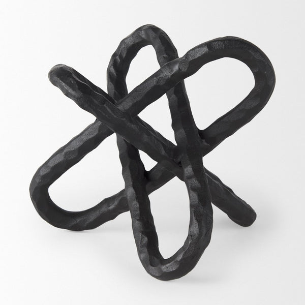 Mercana Wilhelm Industrial Chain-Link Metal Sculpture for Modern Decor, Perfect for Shelves and Tables Black Metal | 10H 67817