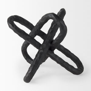 Mercana Wilhelm Industrial Chain-Link Metal Sculpture for Modern Decor, Perfect for Shelves and Tables Black Metal | 10H 67817