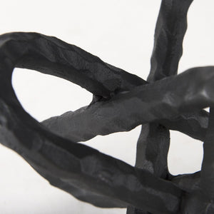 Mercana Wilhelm Industrial Chain-Link Metal Sculpture for Modern Decor, Perfect for Shelves and Tables Black Metal | 10H 67817