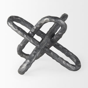 Mercana Wilhelm Industrial Chain-Link Metal Sculpture for Modern Decor, Perfect for Shelves and Tables Silver Metal | 10H 67818