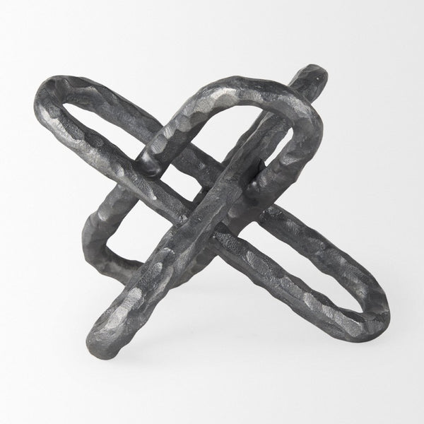 Mercana Wilhelm Industrial Chain-Link Metal Sculpture for Modern Decor, Perfect for Shelves and Tables Silver Metal | 10H 67818