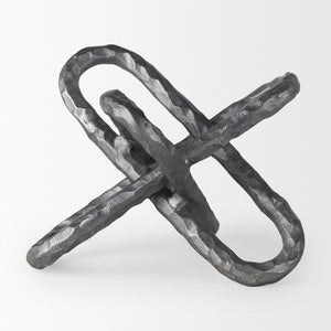 Mercana Wilhelm Industrial Chain-Link Metal Sculpture for Modern Decor, Perfect for Shelves and Tables Silver Metal | 10H 67818