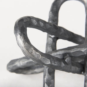 Mercana Wilhelm Industrial Chain-Link Metal Sculpture for Modern Decor, Perfect for Shelves and Tables Silver Metal | 10H 67818