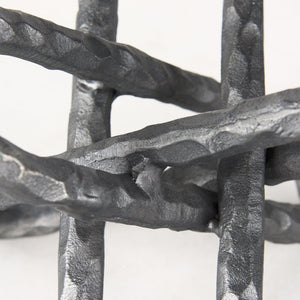 Mercana Wilhelm Industrial Chain-Link Metal Sculpture for Modern Decor, Perfect for Shelves and Tables Silver Metal | 10H 67818