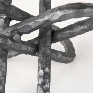 Mercana Wilhelm Industrial Chain-Link Metal Sculpture for Modern Decor, Perfect for Shelves and Tables Silver Metal | 10H 67818