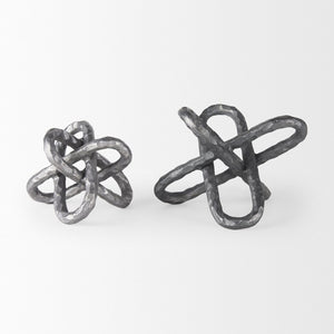 Mercana Wilhelm Industrial Chain-Link Metal Sculpture for Modern Decor, Perfect for Shelves and Tables Silver Metal | 10H 67818