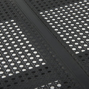 Mercana Arvin Solid Wood Bench with Woven Cane Seat - Versatile Accent for Entryways, Living Rooms & More Black Wood 70069