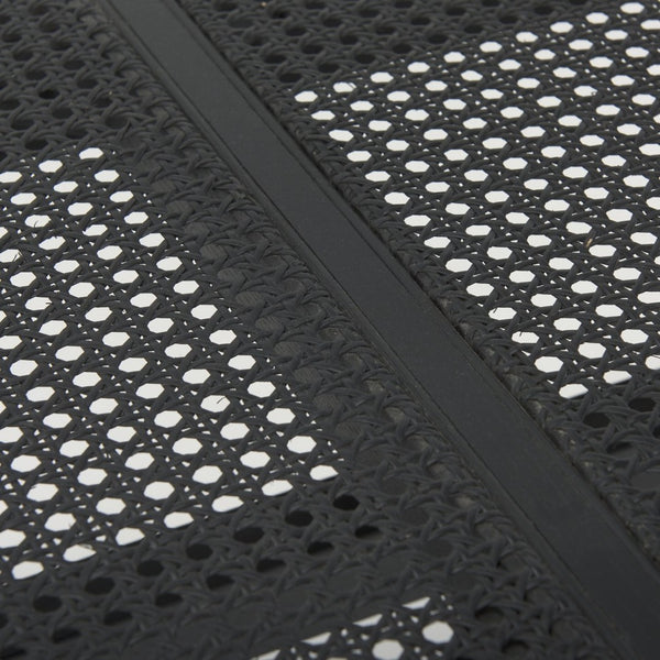 Mercana Arvin Solid Wood Bench with Woven Cane Seat - Versatile Accent for Entryways, Living Rooms & More Black Wood 70069