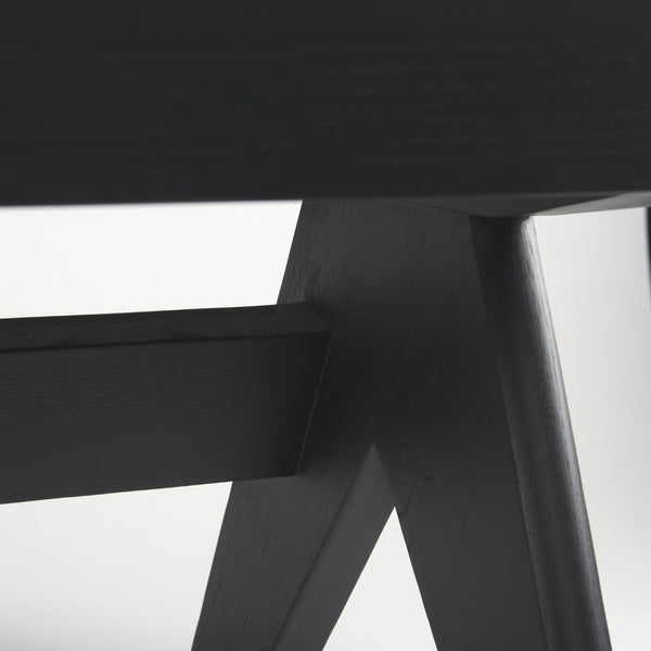 Mercana Arvin Solid Wood Bench with Woven Cane Seat - Versatile Accent for Entryways, Living Rooms & More Black Wood 70069