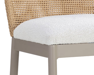 Sunpan Calandri Counter Stool - Stylish Outdoor Seating with Comfort, Durable Fabric & Chic Wicker Design Natural / Louis Cream