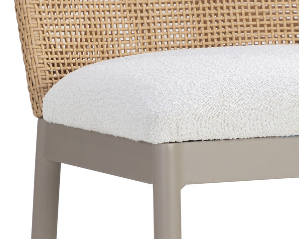 Sunpan Calandri Counter Stool - Stylish Outdoor Seating with Comfort, Durable Fabric & Chic Wicker Design Natural / Louis Cream