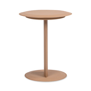 English Elm Jennifer Taylor Home - Mode Saddle Brown 18" Leatherette C-Shape Sofa Side Table — Upholstered, Modern, Easy-Clean Surface B2719P246001