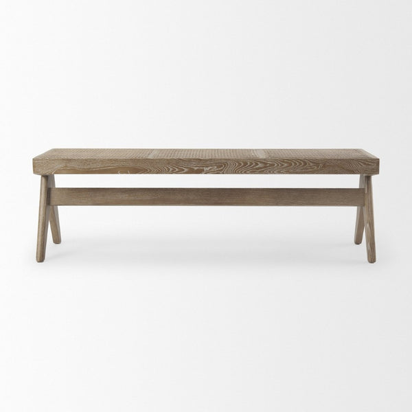 Mercana Arvin Solid Wood Bench with Woven Cane Seat - Versatile Accent for Entryways, Living Rooms & More Brown Wood 70070