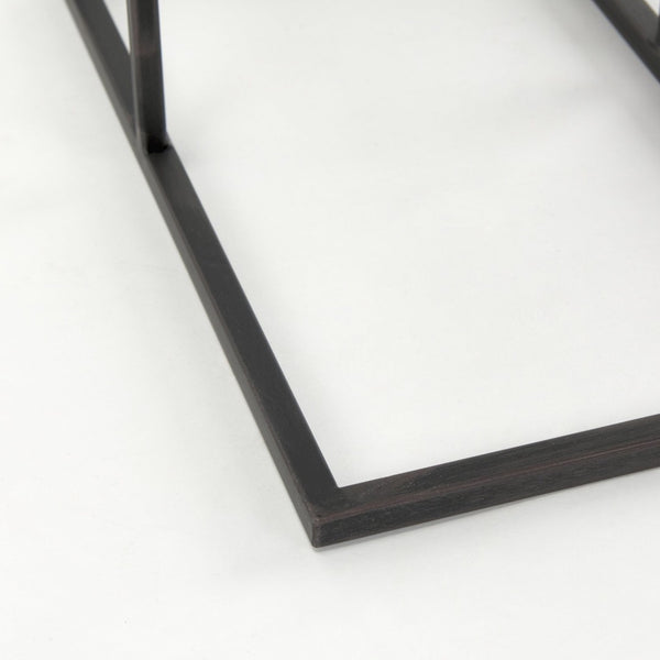 Mercana Ronin Two-Tier Accent Table - Stylish Wood and Metal Design for Modern Living Spaces and Storage Rectangle Wood | Black Metal 70093