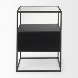 Mercana Samson Minimalist Side Table with Storage Compartment for Modern Living Spaces and Compact Design 70096