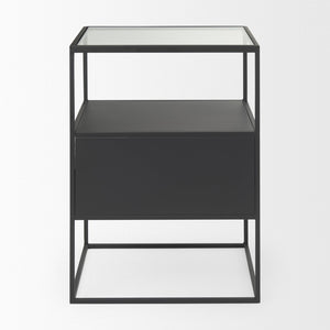 Mercana Samson Minimalist Side Table with Storage Compartment for Modern Living Spaces and Compact Design 70096