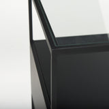 Mercana Samson 15.7L x 15.7W x 21.3H Side Table Matte Black Metal and Glass 70096