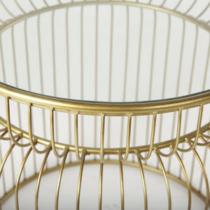 Mercana Shani Elegant Set of 2 Round Accent Tables with Airy Design for Contemporary Living Spaces 70088