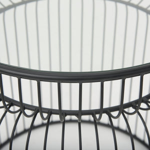 Mercana Shani Modern Round Accent Tables Set of 2 with Stylish Open-Cage Design for Contemporary Spaces 70089