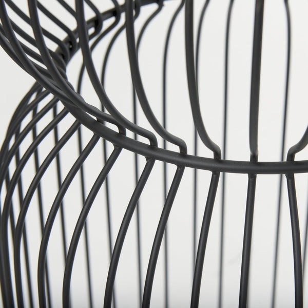 Mercana Shani Modern Round Accent Tables Set of 2 with Stylish Open-Cage Design for Contemporary Spaces 70089