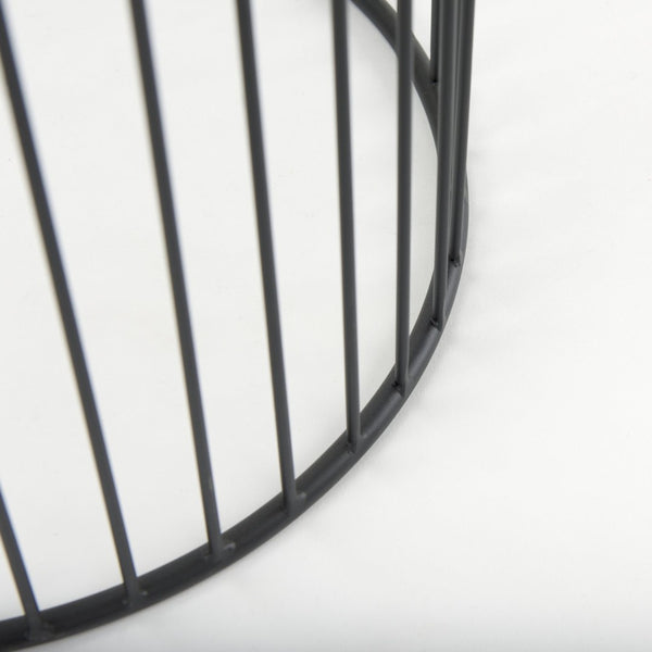 Mercana Shani Modern Round Accent Tables Set of 2 with Stylish Open-Cage Design for Contemporary Spaces 70089